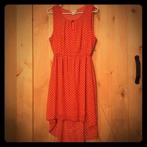 Sleeveless Polka Dot Dress Hi-Lo Hem - XL - EUC
